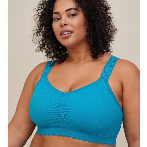 torrid Other - New Torrid 0 (0X size 12) Teal Blue 4 Way Stretch‎ Bralite Unlined Lace Bralette